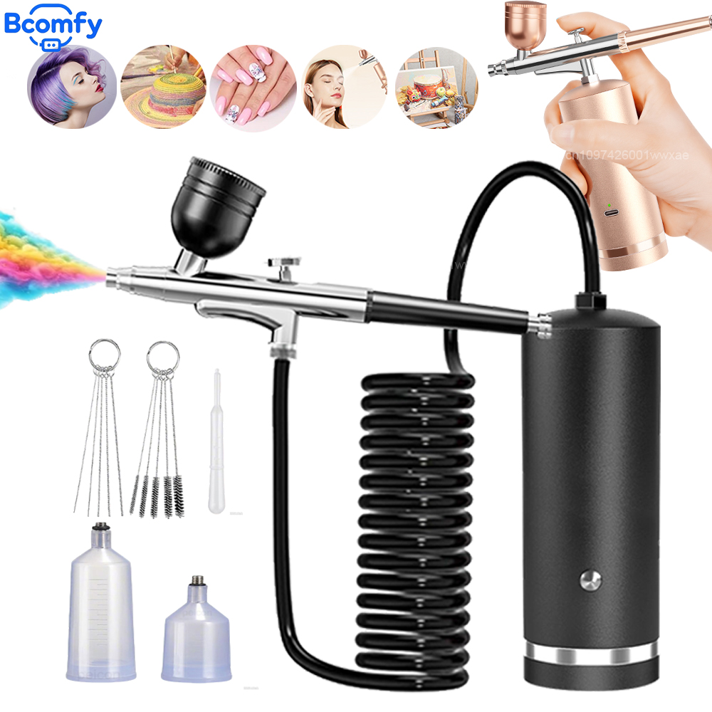 Airbrush Kit With Mini Compressor - Airbrush mit Kompressor Wiederaufladbare Airbrush-Pistole mit