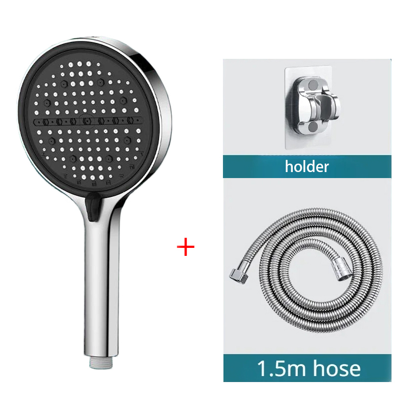 Plumbing - 3-teiliger Badezimmer-Duschkopf, Silber, 8 Gänge, verstellbar,
