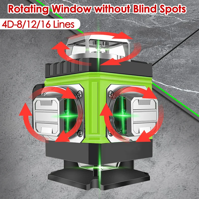 Laser Level 16 Lines 4D Green - 8/12/16 Linien Laser Level 4D Green