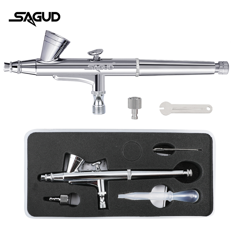Airbrush Kit With Mini Compressor - SAGUD Airbrush-Modell SD-135 0,2 mm Mehrzweck-Dual-Action-Airbrush-Set