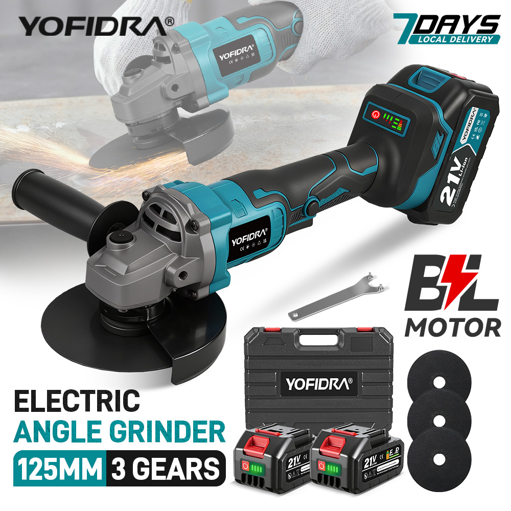 Brushless Angle Grinder Battery Powered - YOFIDRA 125 mm bürstenloser Winkelschleifer, 3