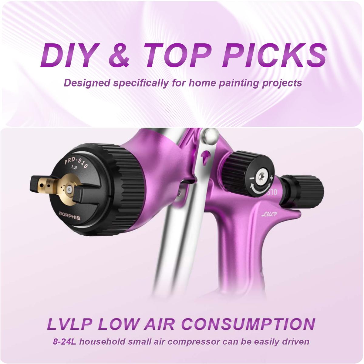 Airbrush Kit With Mini Compressor - Original PORPHIS PRD-510 Lackierpistole LVLP Spritzpistole