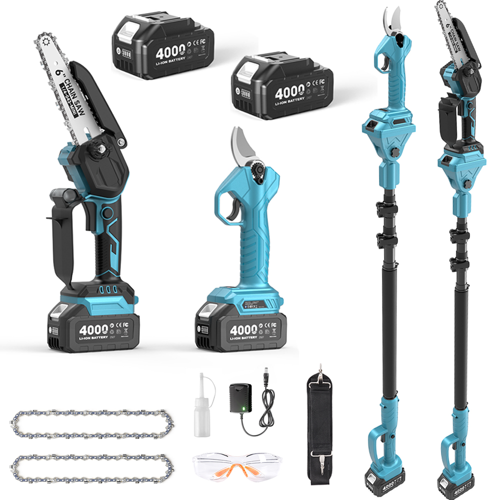 Mini Electric Chainsaw 6 Inch - Taskstar 3-in-1 bürstenloser Astschneider & 6
