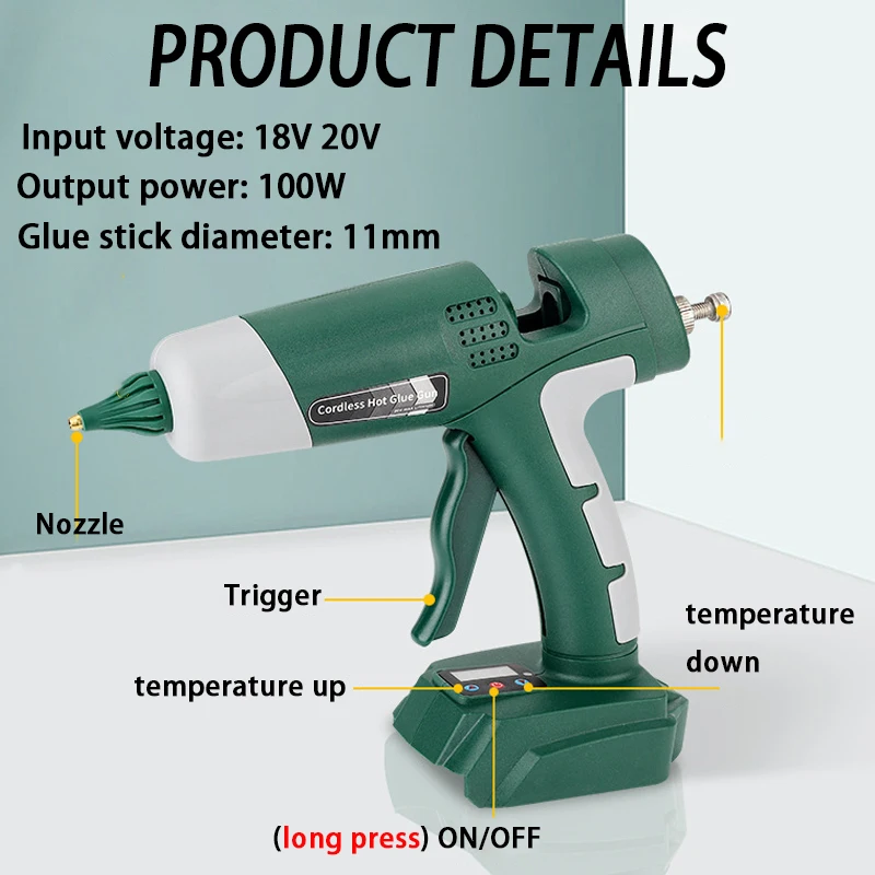 100W Kabellose Heißklebepistol – Hot Melt Glue Gun Cordless Bewertung und Preis