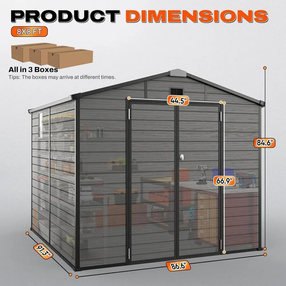 8x8 Outdoor-Geräteschuppen mit – Garden Tools Bewertung und Preis