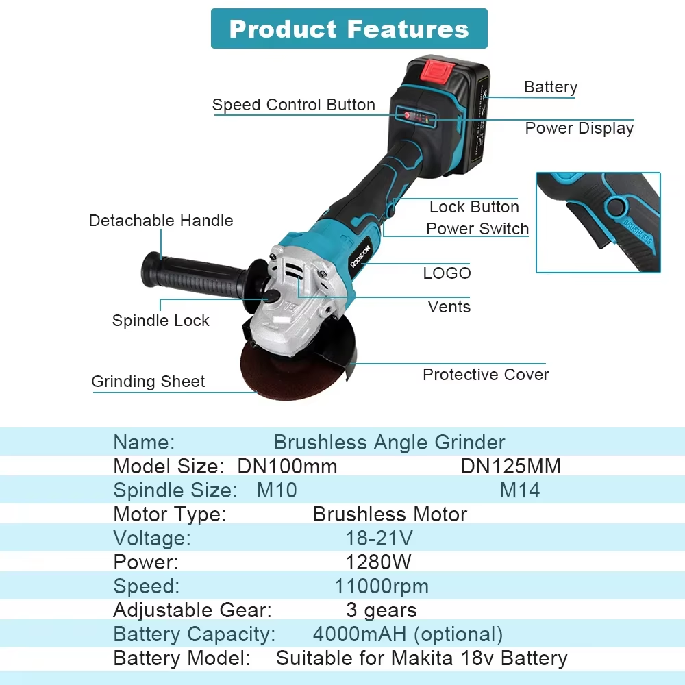 125/100mm Winkelschleifer Bürs – Brushless Angle Grinder Battery Powered Bewertung und Preis