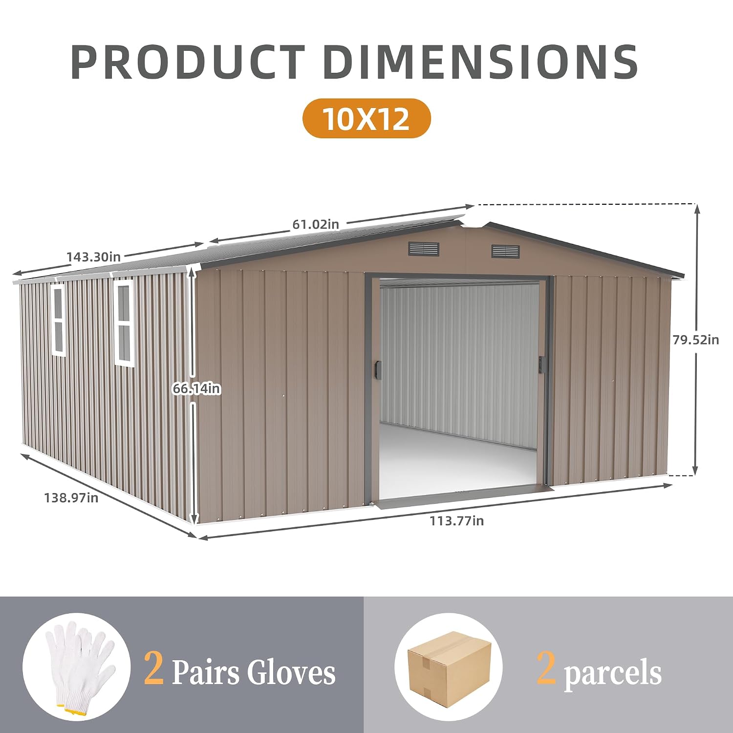 10x12 FT Outdoor-Metall-Geräte – Garden Tools Bewertung und Preis
