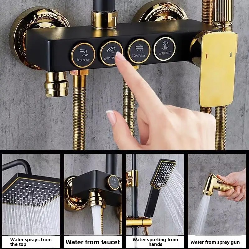 Schwarzgoldenes Edelstahl-Dusc – Plumbing Bewertung und Preis