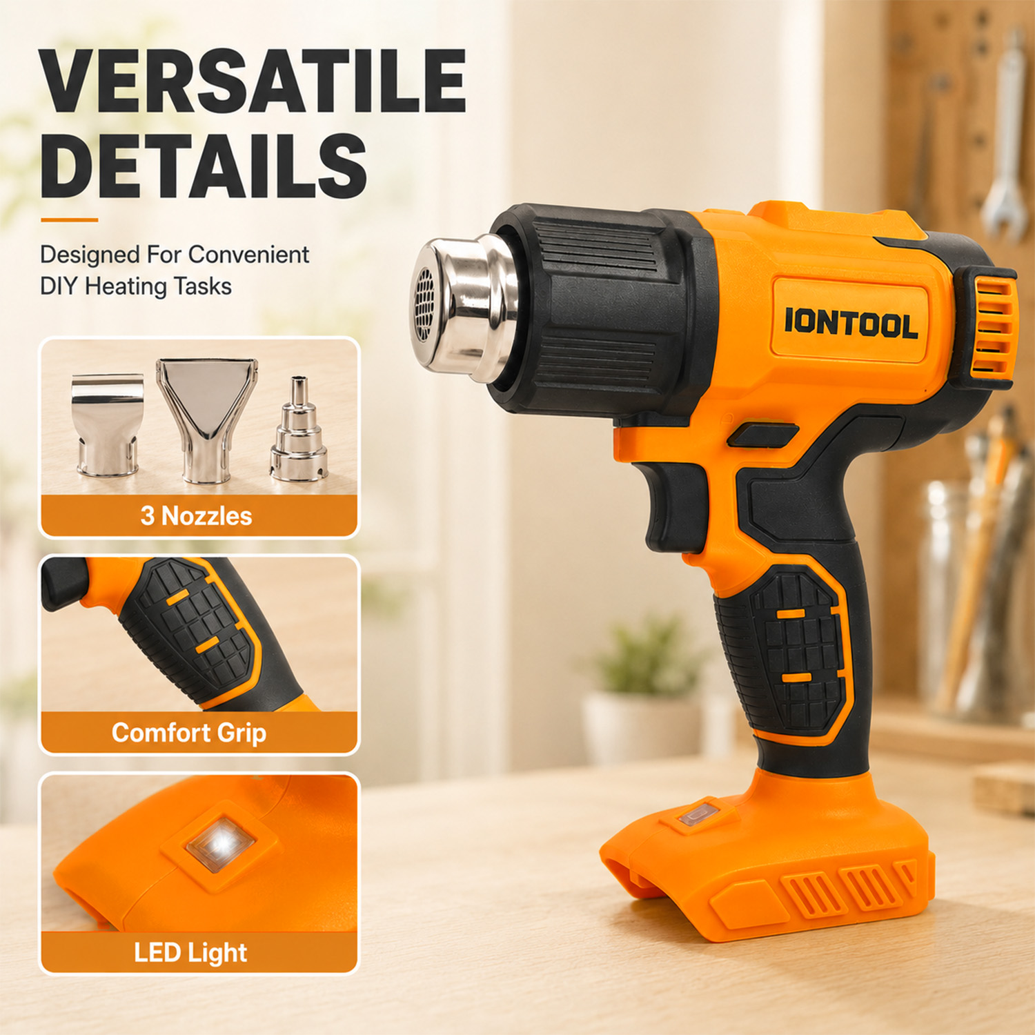 IONTOOL 250/500LPM 550 ℃   Kab – Cordless Heat Gun For Shrink Tubing Bewertung und Preis